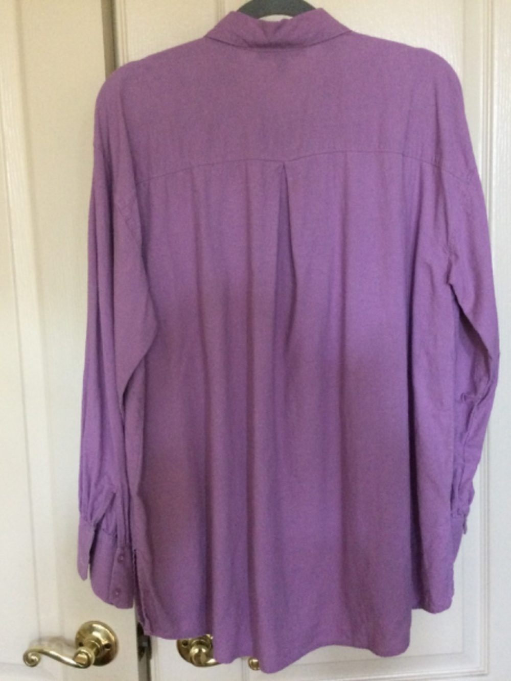 Banana Republic Factory linen blend lilac shirt size L like new - Picture 2 of 7